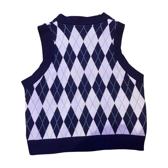 Daisy Street Argyle Button Up Knit Vest - Picture 2 of 2